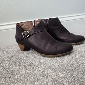 Dansko Dark Burgundy Ankle Booties